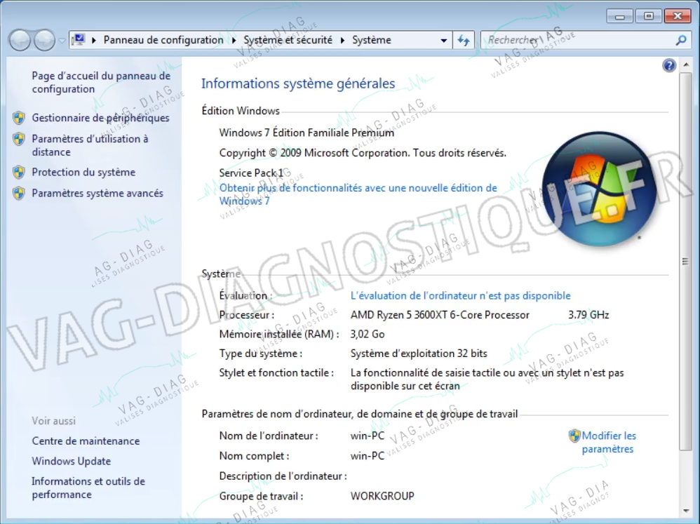 Windows 7 informations système