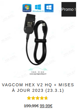 Interface diagnostic Vag-Com HEX-V2 + VCDS 22.03.1 Français à -50% + livraison gratuite chez Vag-Diag