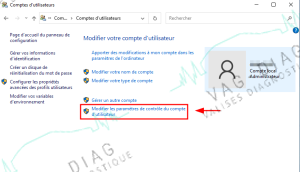 Modifier paramètres contrôle compte d'utilisateur Modifier les paramètres de contrôle du compte d'utilisateur